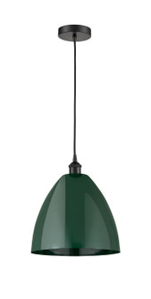 Edison One Light Mini Pendant in Matte Black (405|616-1P-BK-MBD-12-GR)