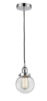 Edison LED Mini Pendant in Polished Chrome (405|616-1PH-PC-G202-6-LED)