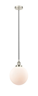 Edison One Light Mini Pendant in Polished Nickel (405|616-1PH-PN-G201-10)