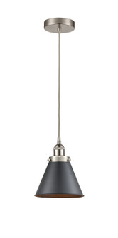 Edison LED Mini Pendant in Brushed Satin Nickel (405|616-1PH-SN-M13-BK-LED)