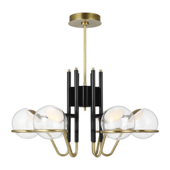 Crosby LED Chandelier in Glossy Black/Natural Brass (182|700CRBY6BNB-LED927-277)