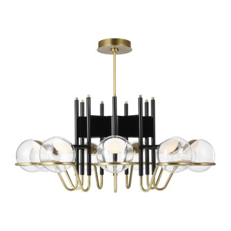 Crosby LED Chandelier in Glossy Black/Natural Brass (182|700CRBY9BNB-LED927)
