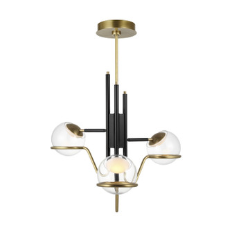 Crosby LED Pendant in Glossy Black/Natural Brass (182|700TDCRBY3BNB-LED927)