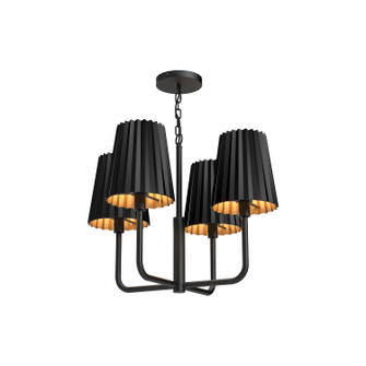 Plisse Four Light Chandelier in Matte Black (452|CH528423MB)