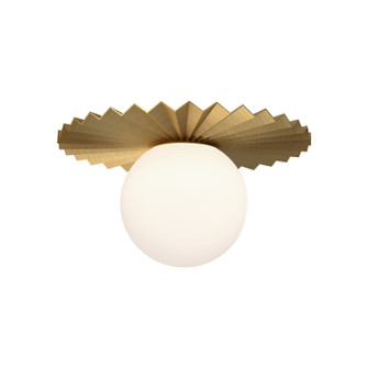 Plume One Light Flush Mount in Brushed Gold/Opal Matte Glass (452|FM501212BGOP)