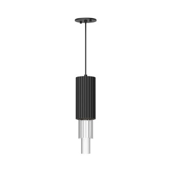 Bordeaux LED Pendant in Clear Ribbed Glass/Matte Black (452|PD502204MBCR)