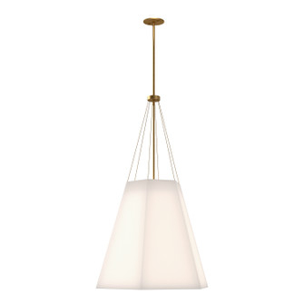 Manila Three Light Pendant in Aged Gold/White Linen (452|PD545622AGWL)