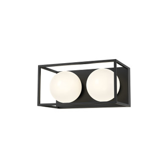 Amelia Two Light Bathroom Fixtures in Matte Black/Opal Matte Glass (452|VL519213MBOP)