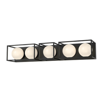 Amelia Five Light Bathroom Fixtures in Matte Black/Opal Matte Glass (452|VL519535MBOP)