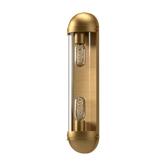 Cyrus Two Light Bathroom Fixtures in Aged Gold/Clear Glass (452|VL539221AGCL)