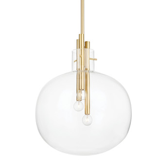 Hempstead Three Light Pendant in Aged Brass (70|3918-AGB)
