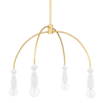 Flora Four Light Chandelier in Aged Brass (428|H471804-AGB)