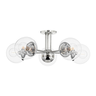 Meadow Five Light Semi Flush Mount in Polished Nickel (428|H503605-PN)