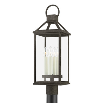 Sanders Four Light Outdoor Post Mount in French Iron (67|P2745-FRN)