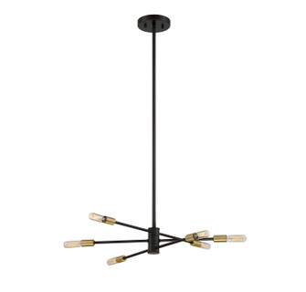 Lyrique Six Light Chandelier in Bronze w/Brass (51|1-7000-6-77)