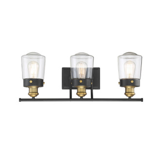 Macauley Three Light Bath Bar in Vintage Black w/Warm Brass (51|8-2069-3-51)