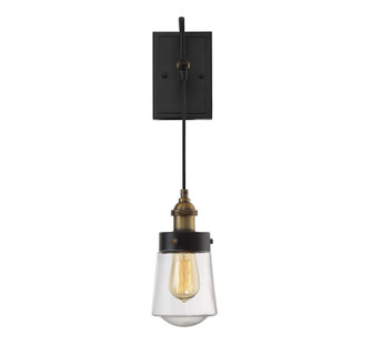 Macauley One Light Wall Sconce in Vintage Black w/Warm Brass (51|9-2065-1-51)