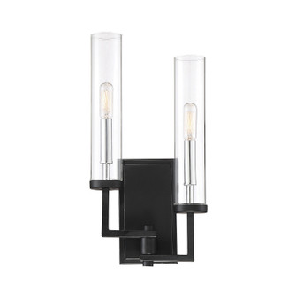 Folsom Two Light Wall Sconce in Matte Black with Polished Chrome (51|9-2134-2-67)