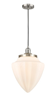 Franklin Restoration One Light Mini Pendant in Brushed Satin Nickel (405|201C-SN-G661-12)