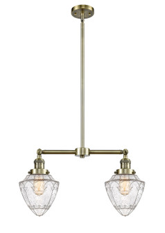 Franklin Restoration Two Light Island Pendant in Antique Brass (405|209-AB-G664-7)