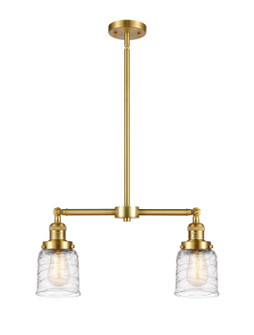 Franklin Restoration Two Light Island Pendant in Satin Gold (405|209-SG-G513)