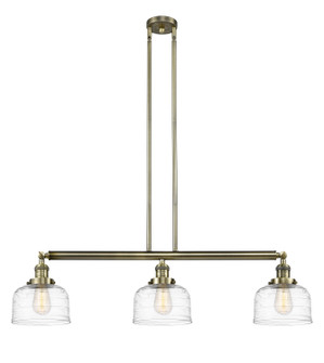 Franklin Restoration Three Light Island Pendant in Antique Brass (405|213-AB-G713)
