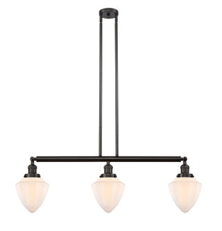 Franklin Restoration Three Light Island Pendant in Oil Rubbed Bronze (405|213-OB-G661-7)