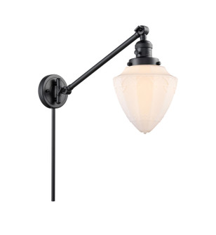 Franklin Restoration One Light Swing Arm Lamp in Matte Black (405|237-BK-G661-7)