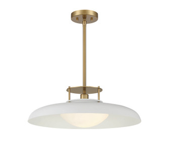 Gavin One Light Pendant in White with Warm Brass Accents (51|7-1690-1-142)