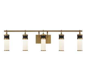 Abel LED Bathroom Vanity in Matte Black with Warm Brass Accents (51|8-1638-5-143)