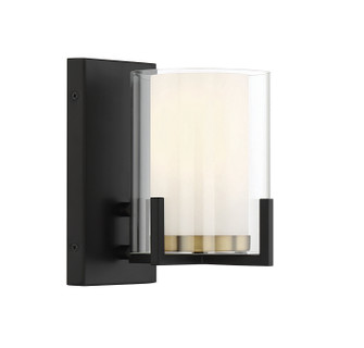 Eaton One Light Wall Sconce in Matte Black with Warm Brass (51|9-1977-1-143)