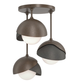 Brooklyn Brooklyn 3-Light Double Shade Semi-Flush in Bronze (39|121374-SKT-05-20-GG0711)