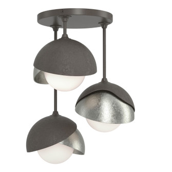 Brooklyn Brooklyn 3-Light Double Shade Semi-Flush in Dark Smoke (39|121374-SKT-07-85-GG0711)