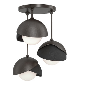 Brooklyn Brooklyn 3-Light Double Shade Semi-Flush in Oil Rubbed Bronze (39|121374-SKT-14-10-GG0711)
