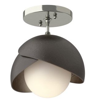 Brooklyn Brooklyn 1-Light Double Shade Semi-Flush in Sterling (39|121377-SKT-85-14-GG0711)