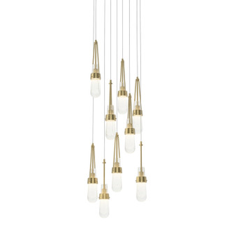 Link Link 9-Light Blown Glass Pendant in Modern Brass (39|131100-SKT-LONG-86-YG0434)