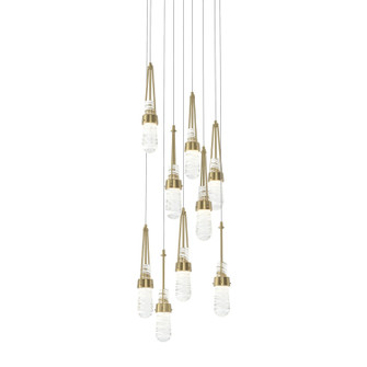 Link Link 9-Light Blown Glass Pendant in Modern Brass (39|131100-SKT-LONG-86-YJ0434)