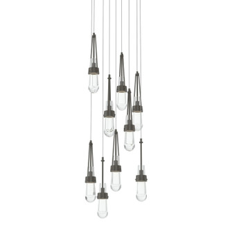 Link Link 9-Light Clear Glass Pendant in Dark Smoke (39|131108-SKT-LONG-07-ZM0434)