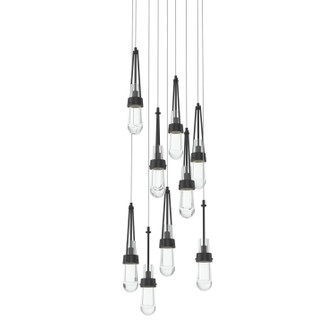 Link Link 9-Light Clear Glass Pendant in Black (39|131108-SKT-LONG-10-ZM0434)