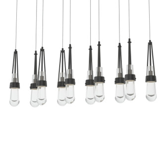 Link Link 10-Light Clear Glass Pendant in Black (39|131207-SKT-LONG-10-ZM0434)