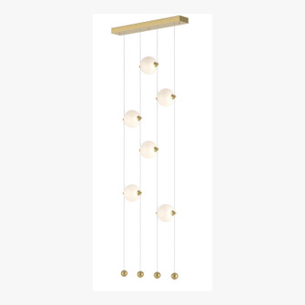 Abacus Abacus 6-Light Ceiling-to-Floor LED Pendant in Modern Brass (39|139055-LED-STND-86-GG0668)