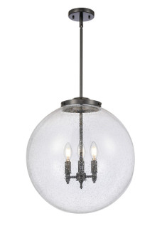 Franklin Restoration Three Light Pendant in Matte Black (405|221-3S-BK-G204-18)