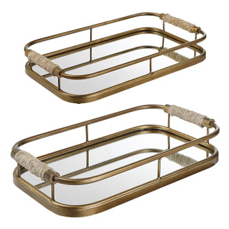 Rosea Trays, S/2 in Brushed Gold (52|18014)