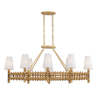 Nevis Eight Light Linear Pendant in French Gold (137|360N08FG)
