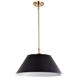 Dover Three Light Pendant in Black / Vintage Brass (72|60-7414)