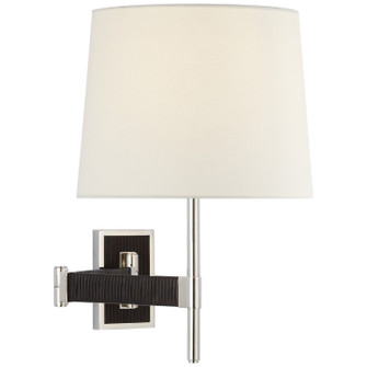 Elle LED Wall Sconce in Polished Nickel and Black Rattan (268|SK 2556PN/BRT-L)