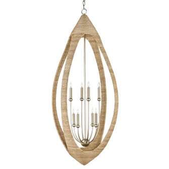 Menorca Eight Light Chandelier in Contemporary Silver Leaf/Smokewood/Natural Rope (142|9000-0836)