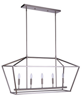 Flynt II Five Light Island Pendant in Brushed Polished Nickel (46|56375-BNK)