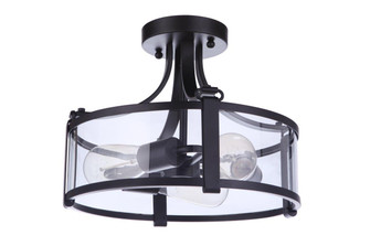 Elliot Three Light Semi Flush Mount in Flat Black (46|55353-FB)