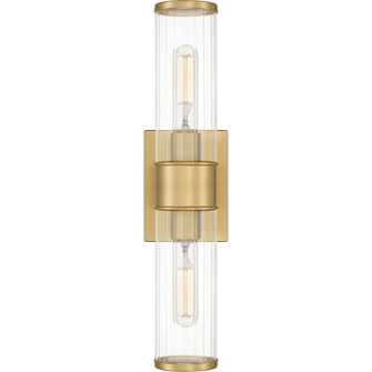 Quoizel Wood Two Light Wall Sconce in Aged Brass (10|QW16128AB)